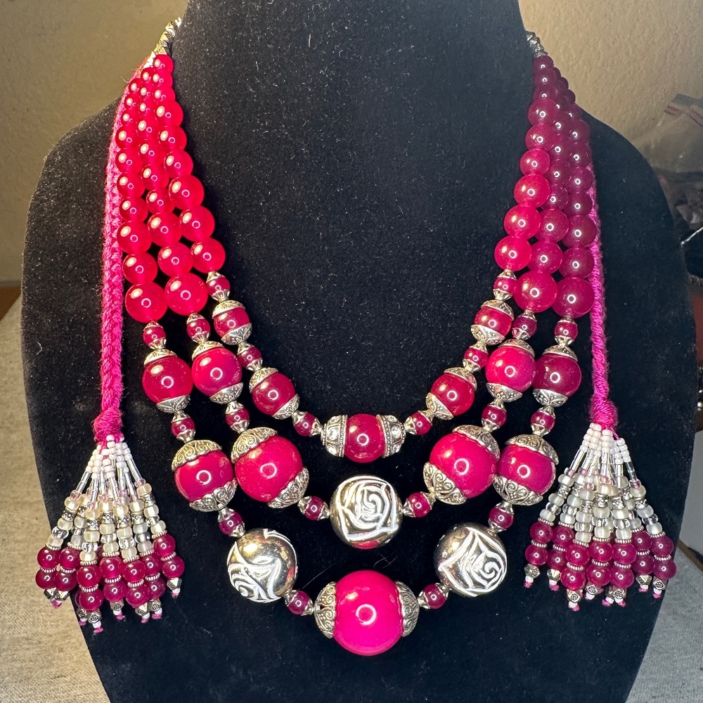 Magenta Jade Necklace